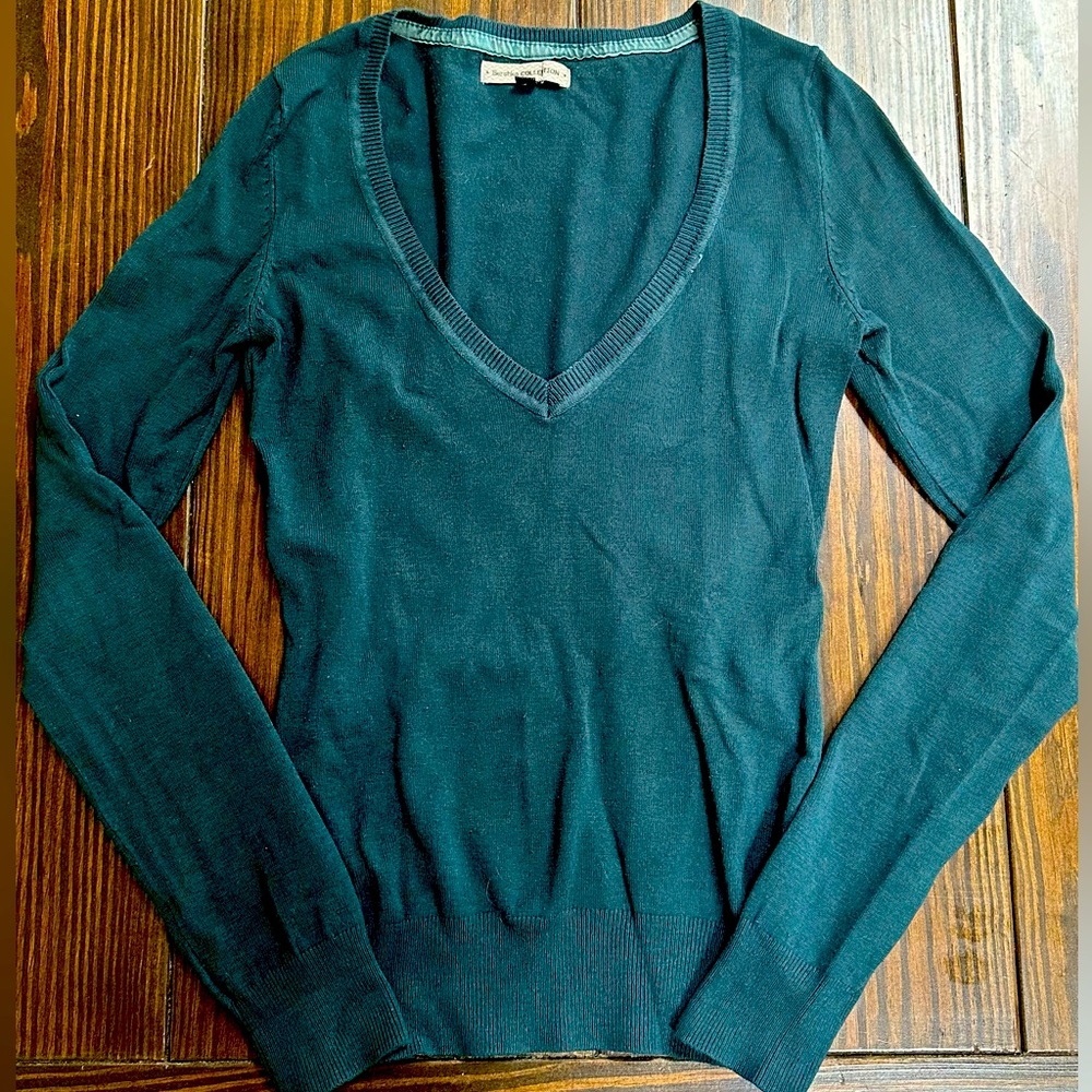 Dark Teal V Neck Sweater